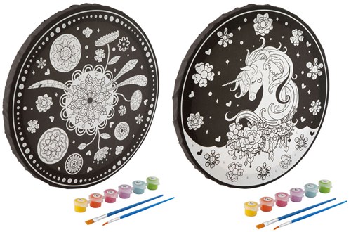 Creative Craft Group kit peinture par numéros rond 9 pièces-2