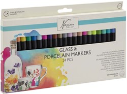 Creative Craft Group marqueurs verre et porcelaine set 24 couleurs