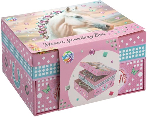 Boîte à bijoux cheval coffret à bijoux avec miroir et tiroir pour enfants