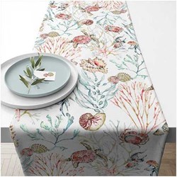 Ambiente chemin de table coton animaux marins 40x150cm décoration