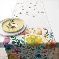Ambiente chemin de table coton blanc - décoration printanière 40x15cm