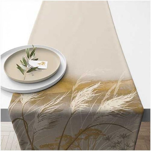 Ambiente chemin de table coton décoration Waving grass 40x15cm