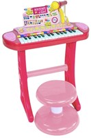 Bontempi clavier électronique rose avec micro et spectacle lumineux-2