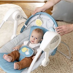 Ingenuity balancelle bébé avec auvent - transat bleu portable