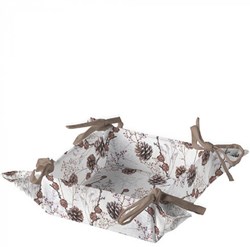 Ambiente panier à pain blanc avec pommes de pin - accessoire de table élégant