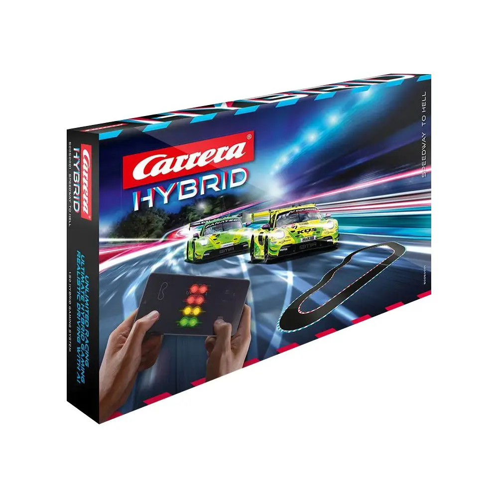 Carrera circuit Hybrid Speedway to Hell Porsche 911 GT3 R IA gaming