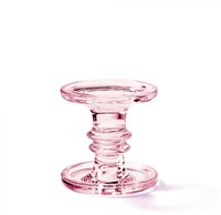 Ambiente bougeoir en verre rose 11cm - porte-bougie élégant