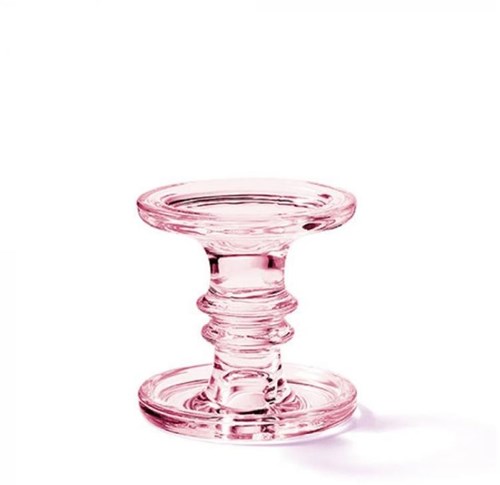 Ambiente bougeoir en verre rose 11cm - porte-bougie élégant