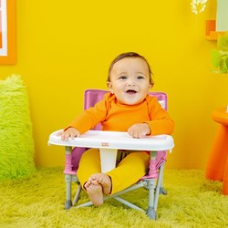 Bright Starts rehausseur portable - chaise haute de voyage pour enfants - rose