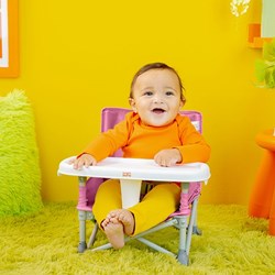 Bright Starts rehausseur portable - chaise haute de voyage pour enfants - rose