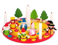 Goki couronne d'anniversaire en bois - décoration festive avec figurines-2