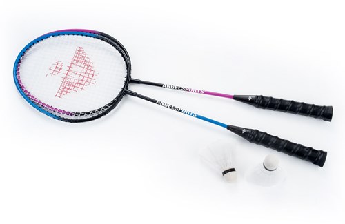 Set de badminton pour 4 joueurs avec raquettes, volants et filet-2