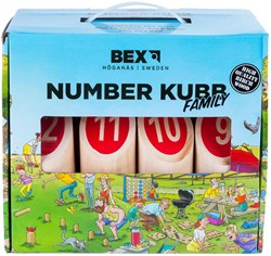 Jeu de lancer en bois Kubb pour famille et enfants - Number Kubb Family