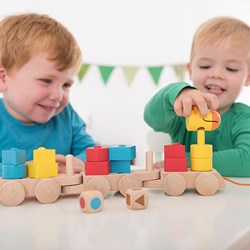 Beleduc train en bois formes - jouet éducatif pour tout-petits