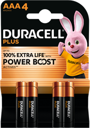 Duracell piles AAA Plus alcalines 4 pièces pour jouets