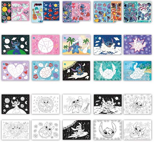 van der Meulen Livre de puzzles autocollants Disney Stitch jouet éducatif 3+-2