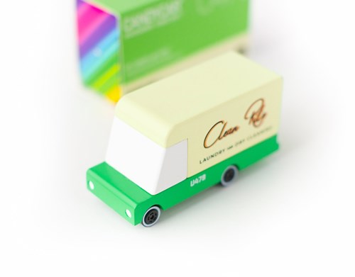 Candylab voiture jouet en bois Laundry Van - bus vintage pour enfants-2