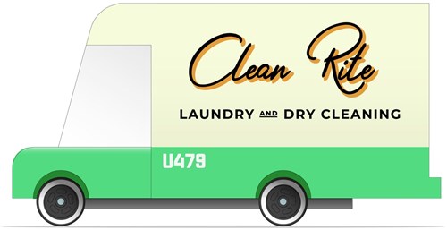 Candylab voiture jouet en bois Laundry Van - bus vintage pour enfants