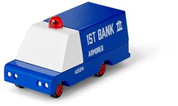 Candylab voiture jouet en bois - fourgon blindé blanc rouge