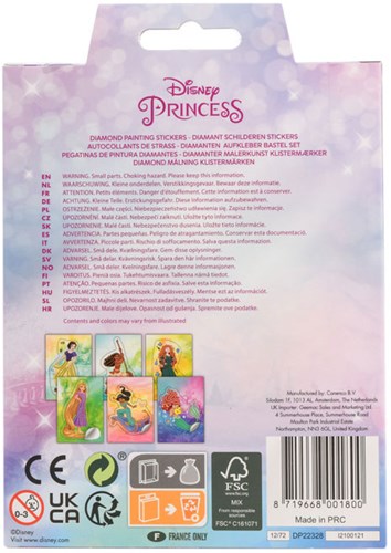 Canenco Disney Princess set de stickers diamond painting bleu-2