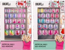 Create it! Beauty faux ongles autocollants - set d'ongles colorés pour enfants