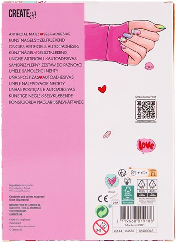 Create it! Faux ongles Maxi Set autocollants 96 pièces design coloré-3