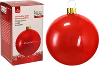 Boule de Noël gonflable grande décoration plastique rouge 45 cm