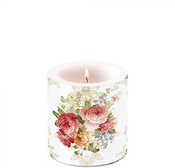 Bougie Ambiente crème design romantique baroque ambiance Ø7,5xh8cm