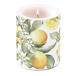 Ambiente bougie petite parfum citron décoration été 9 cm