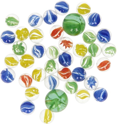 Set de billes en verre 40 pièces multicolores pour enfants-2