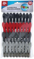Edco pinces à linge set - 36 pièces - pinces en plastique colorées
