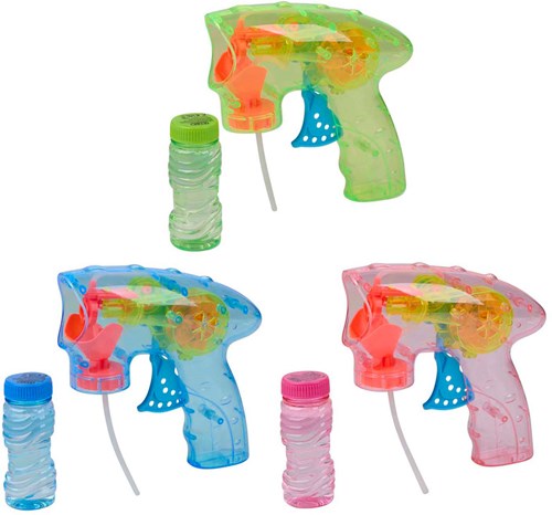 Edco pistolet à bulles jouet avec lumière et solution à bulles 60 ml