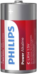 Pile alcaline Philips C Powerlife LR14 - 2 pièces énergie jouets
