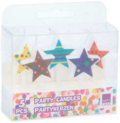Bougies de fête en forme d'étoile décoration gâteau colorée 5 pièces