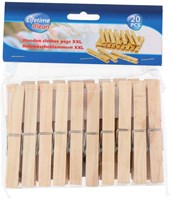 Pince à linge XXL bois marron 20 pièces extra grandes