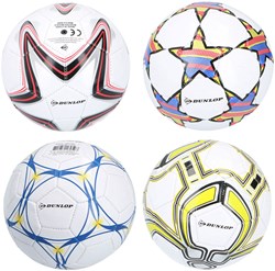 Ballon de football avec motif - Dunlop taille 2 simili cuir 15cm multicolore