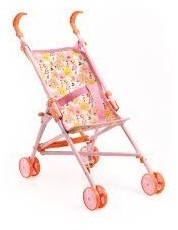 Djeco accessoires poussette poupée Flowers - 54 cm buggy léger