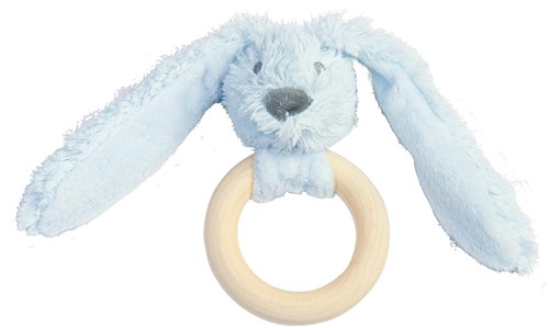 Happy Horse anneau de dentition bois bleu lapin Richie - jouet bébé FSC