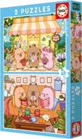 Educa puzzle Capyfun - 2 puzzles en carton de 48 pièces chacun