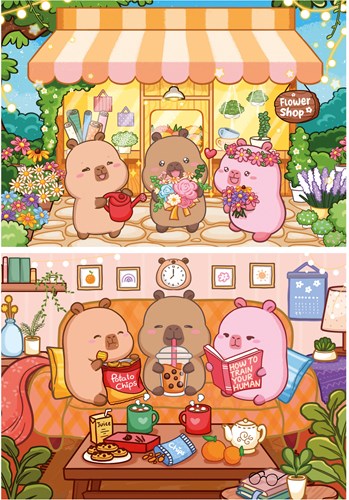 Educa puzzle Capyfun - 2 puzzles en carton de 48 pièces chacun-2