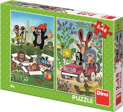Dino puzzle La petite taupe - 2x48 pièces jeu coloré pour enfants