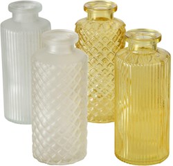 Boltze Home ensemble de vases verre jaune décoration 4 pièces moderne 14cm