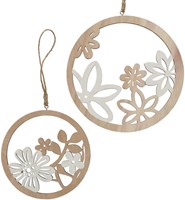 Boltze Home suspensions décoratives bois rondes Maryana set 2 pièces marron