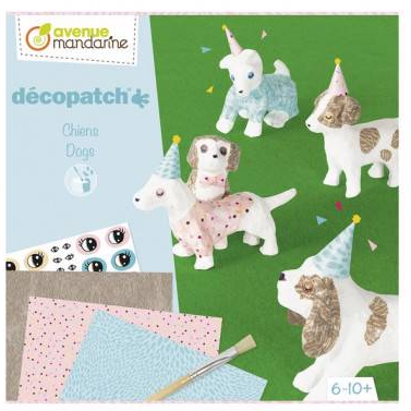 Avenue Mandarine coffret créatif chiens - Kit Décopatch créatif