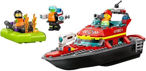 LEGO City Bateau de Sauvetage des Pompiers - Jouet Bateau pour Enfants-3