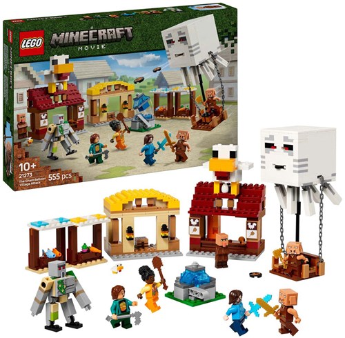 LEGO Minecraft De Ghast-ballon aanval op het dorp-3
