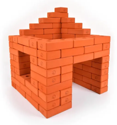 Birdito EVA foam bakstenen Orange set Building set P142491