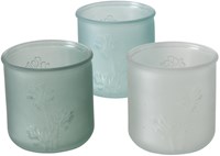 Boltze Home photophore verre motif floral vert décoration