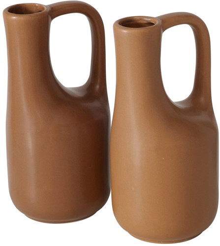 Boltze Home vase pierre marron décoration moderne H18,2cm intérieur