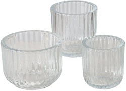 Boltze Home photophores en verre transparent lot de 3 ambiance